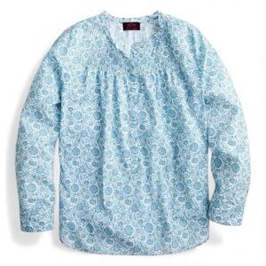 J. Crew x Liberty Devonshire Floral Pintuck Ruffle Shirt